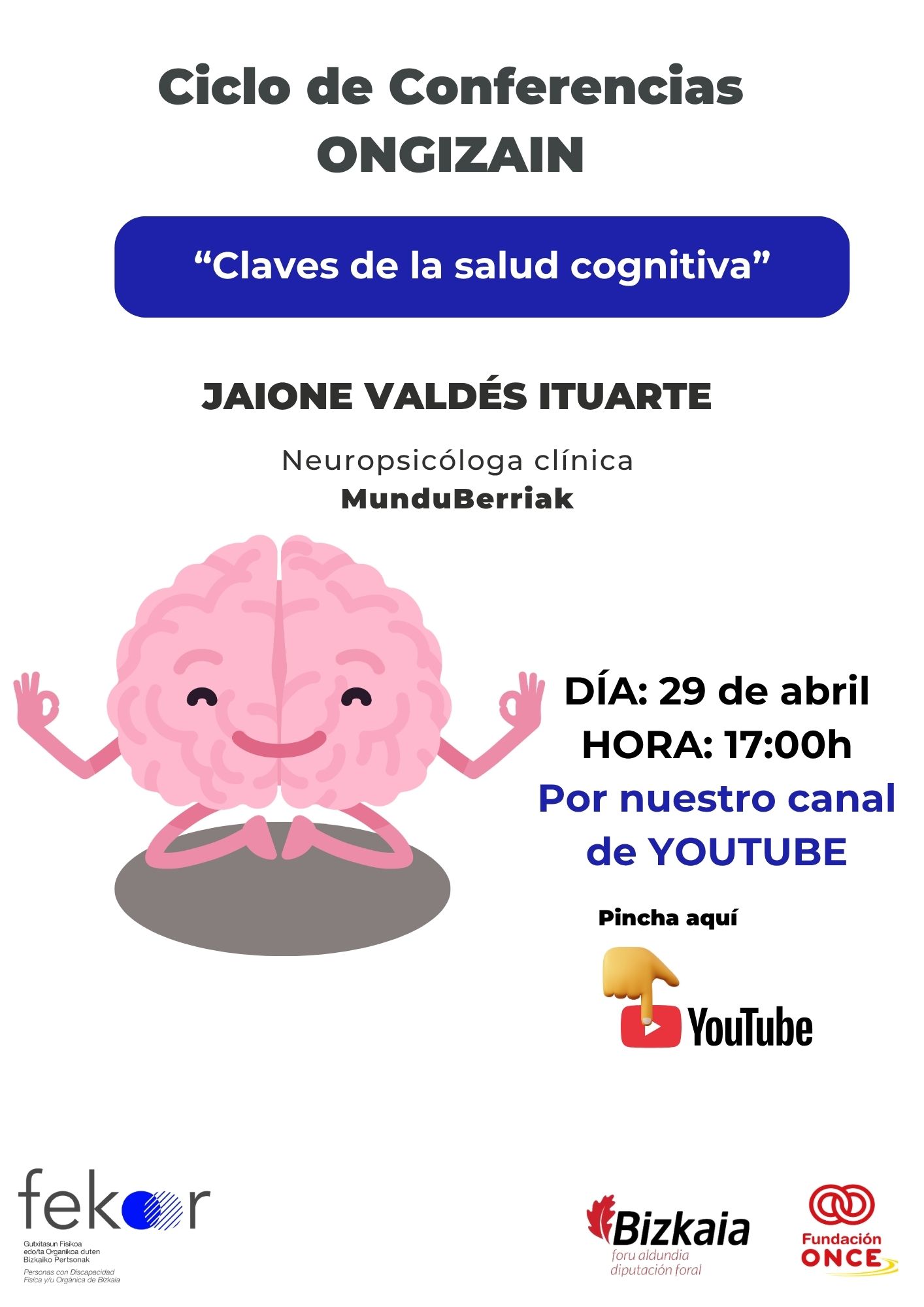 Charla Ongizain sobre salud cognitiva