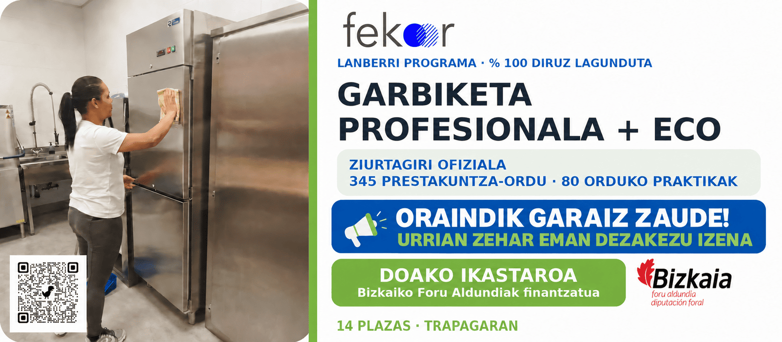 pertsonentzako garbiketa profesionaleko doako ikastarorako